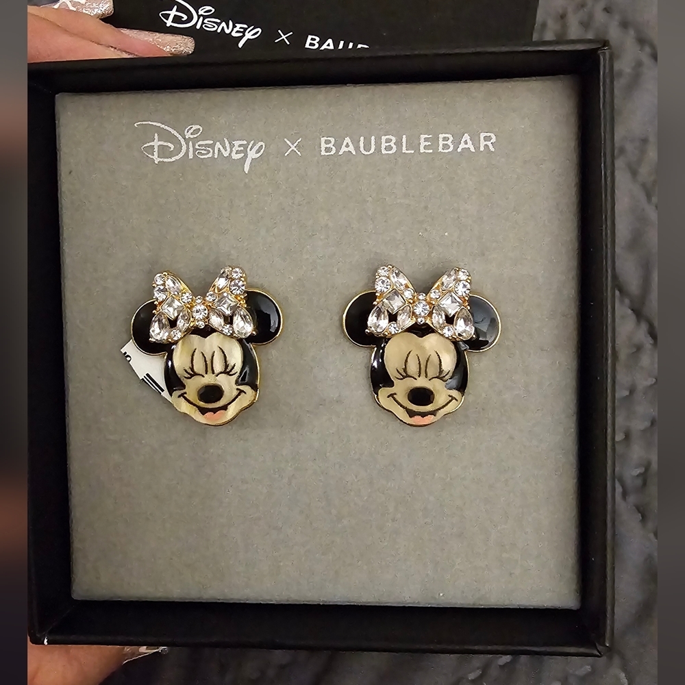 New Disney x Baublebar Minnie Mouse Rhinestone Earrings - Picture 4 of 6